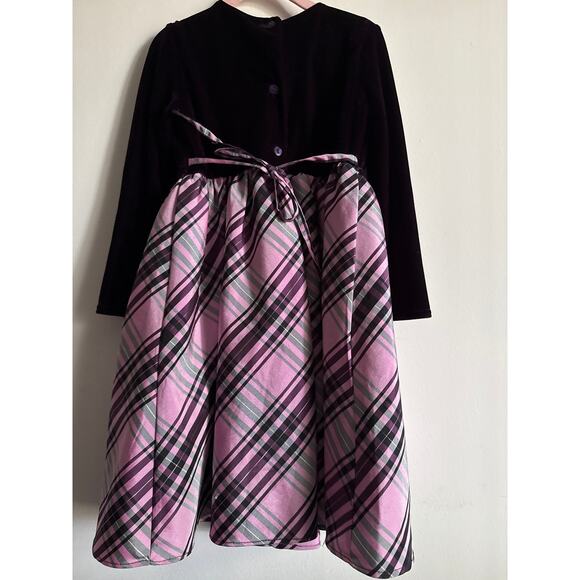 Girls Formal Dress | Pink/Purple/Gray Plaid | Size 4 | 100% Polyester - Picture 4 of 8